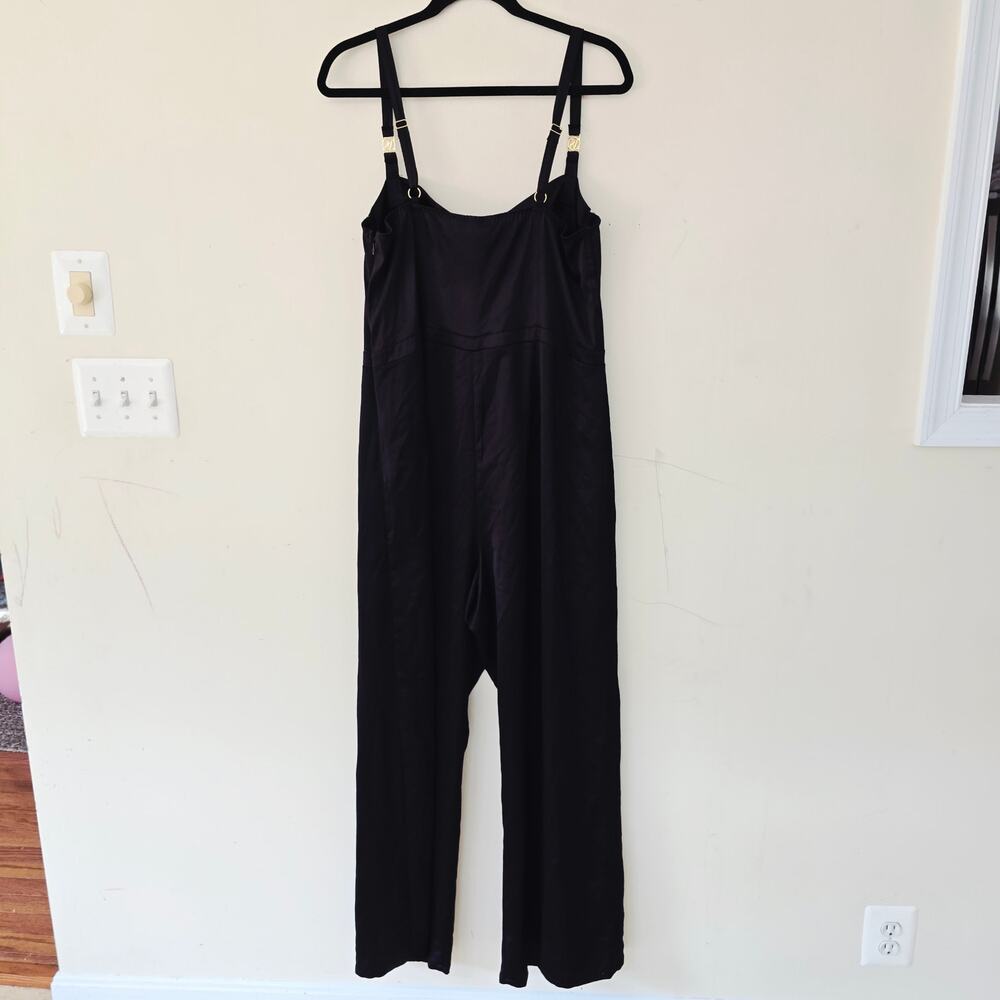 Victoria's Secret Bustier Black Satin Sexy Jumpsuit Women's Size XL - Picture 4 of 10
